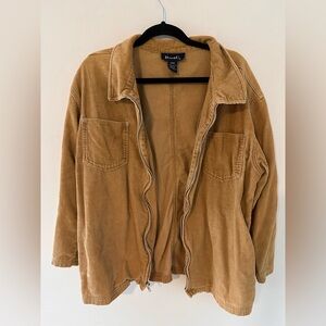 Denim & Co. Tan Corduroy Zip up